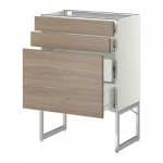 МЕТОД / ФОРВАРА Напольн шкаф 3фронт пнл/2низ/2ср ящ - 60x37x60 см, Брокхульт под грецкий орех светло-серый, белый МЕТОД / ФОРВАРА Напольн шкаф 3фронт пнл/2низ/2ср ящ - 60x37x60 см, Брокхульт под грецкий орех светло-серый, белый