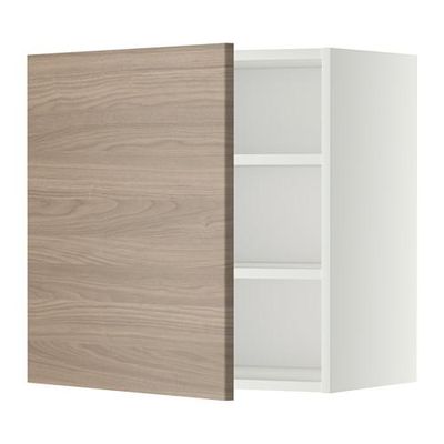 МЕТОД Шкаф навесной с полкой - 60x60 см, Брокхульт под грецкий орех светло-серый, белый МЕТОД Шкаф навесной с полкой - 60x60 см, Брокхульт под грецкий орех светло-серый, белый