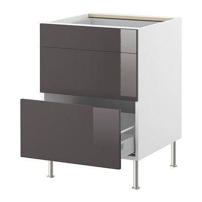 ФАКТУМ Напольный шкаф с 3 ящиками - Абстракт серый, 80 см