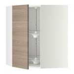 МЕТОД Угл нвсн шкф с вращающ секц - 68x80 см, Брокхульт под грецкий орех светло-серый, белый