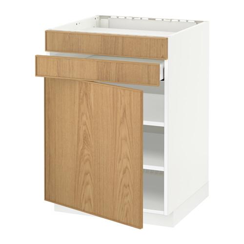 МЕТОД / МАКСИМЕРА Нап шк д/вар панели/дв/2фасада/1ящ - белый, Экестад дуб МЕТОД / МАКСИМЕРА Нап шк д/вар панели/дв/2фасада/1ящ - белый, Экестад дуб