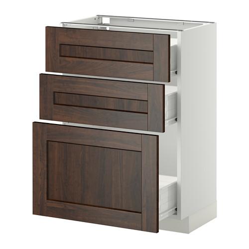 МЕТОД / ФОРВАРА Нплн шк 3 фрнт/3 средн ящика - белый, Эдсерум под дерево коричневый, 60x37 см МЕТОД / ФОРВАРА Нплн шк 3 фрнт/3 средн ящика - белый, Эдсерум под дерево коричневый, 60x37 см