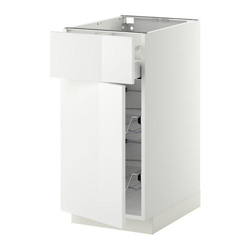 МЕТОД / МАКСИМЕРА Напольн шкаф с пров корз/ящ/дверью - белый, Рингульт глянцевый белый, 40x60 см МЕТОД / МАКСИМЕРА Напольн шкаф с пров корз/ящ/дверью - белый, Рингульт глянцевый белый, 40x60 см