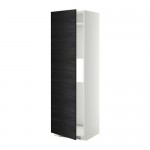 МЕТОД Выс шкаф д/холод или мороз, с дверц - белый, Тингсрид под дерево черный МЕТОД Выс шкаф д/холод или мороз, с дверц - белый, Тингсрид под дерево черный