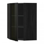 МЕТОД Углов навесн шк с полками/сткл дв - под дерево черный, Ютис дымчатое стекло/черный, 68x100 см МЕТОД Углов навесн шк с полками/сткл дв - под дерево черный, Ютис дымчатое стекло/черный, 68x100 см