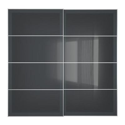 УГГДАЛЬ Пара раздвижных дверей - 200x201 см, устройство д/плавн закрывания