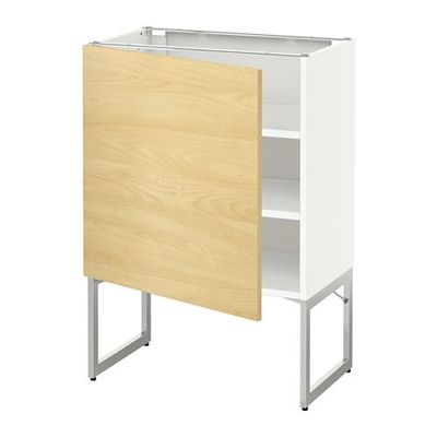МЕТОД Напольный шкаф с полками - 60x37x60 см, Тингсрид под березу, белый МЕТОД Напольный шкаф с полками - 60x37x60 см, Тингсрид под березу, белый
