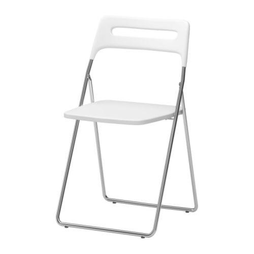 NISSE стул складной глянцевый белый/хромированный