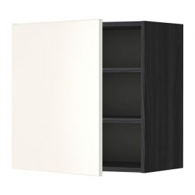 METOD шкаф навесной с полкой черный/Веддинге белый 60x60 см