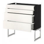 МЕТОД / ФОРВАРА Нплн шк 4 фронт/2 низк/2средн ящ - 80x37x60 см, Веддинге белый, под дерево черный МЕТОД / ФОРВАРА Нплн шк 4 фронт/2 низк/2средн ящ - 80x37x60 см, Веддинге белый, под дерево черный