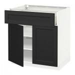 МЕТОД / ФОРВАРА Напольный шкаф+ящик/2дверцы - 80x60 см, Лаксарби черно-коричневый, белый МЕТОД / ФОРВАРА Напольный шкаф+ящик/2дверцы - 80x60 см, Лаксарби черно-коричневый, белый