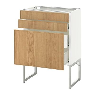 МЕТОД / ФОРВАРА Напольн шкаф 3фронт пнл/2низ/2ср ящ - 60x37x60 см, Экестад дуб, белый МЕТОД / ФОРВАРА Напольн шкаф 3фронт пнл/2низ/2ср ящ - 60x37x60 см, Экестад дуб, белый