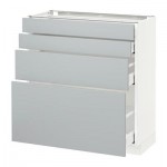 МЕТОД / МАКСИМЕРА Напольн шкаф 4 фронт панели/4 ящика - 80x37 см, Веддинге серый, белый МЕТОД / МАКСИМЕРА Напольн шкаф 4 фронт панели/4 ящика - 80x37 см, Веддинге серый, белый
