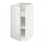 МЕТОД Напольный шкаф с полками - белый, Рингульт глянцевый светло-серый, 40x60 см МЕТОД Напольный шкаф с полками - белый, Рингульт глянцевый светло-серый, 40x60 см