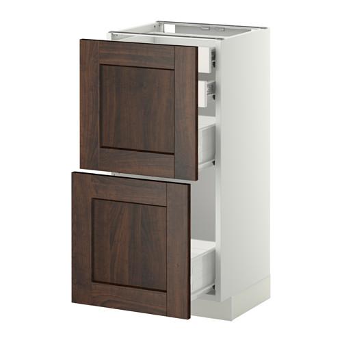 МЕТОД / ФОРВАРА Нплн шк 2фрнт/2низк/2 выс/2срдн ящ - белый, Эдсерум под дерево коричневый, 40x37 см МЕТОД / ФОРВАРА Нплн шк 2фрнт/2низк/2 выс/2срдн ящ - белый, Эдсерум под дерево коричневый, 40x37 см