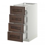 МЕТОД / ФОРВАРА Нплн шк 4фрнт/2нзк/3срд ящ - белый, Эдсерум под дерево коричневый, 40x60 см МЕТОД / ФОРВАРА Нплн шк 4фрнт/2нзк/3срд ящ - белый, Эдсерум под дерево коричневый, 40x60 см