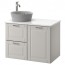 ГОДМОРГОН/ТОЛКЕН / КАТТЕВИК Шкаф со столешницей 40см раковина - Кашён светло-серый