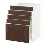 МЕТОД / ФОРВАРА Напольн шк д/вар панели/5фасад/4ящ - белый, Эдсерум под дерево коричневый, 60x60 см МЕТОД / ФОРВАРА Напольн шк д/вар панели/5фасад/4ящ - белый, Эдсерум под дерево коричневый, 60x60 см