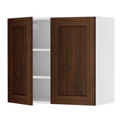 ФАКТУМ Навесной шкаф с 2 дверями - Роккхаммар коричневый, 80x70 см