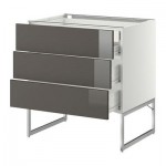 МЕТОД / ФОРВАРА Напольн шкаф 3фронт пнл/2низ/2ср ящ - 80x60x60 см, Рингульт глянцевый серый, белый МЕТОД / ФОРВАРА Напольн шкаф 3фронт пнл/2низ/2ср ящ - 80x60x60 см, Рингульт глянцевый серый, белый