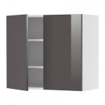 ФАКТУМ Навесной шкаф с 2 дверями - Абстракт серый, 80x70 см
