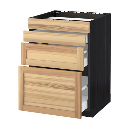 МЕТОД / МАКСИМЕРА Нап шкаф д/духовки/4фасада/3ящика - под дерево черный, Торхэмн естественный ясень, 60x60 см МЕТОД / МАКСИМЕРА Нап шкаф д/духовки/4фасада/3ящика - под дерево черный, Торхэмн естественный ясень, 60x60 см