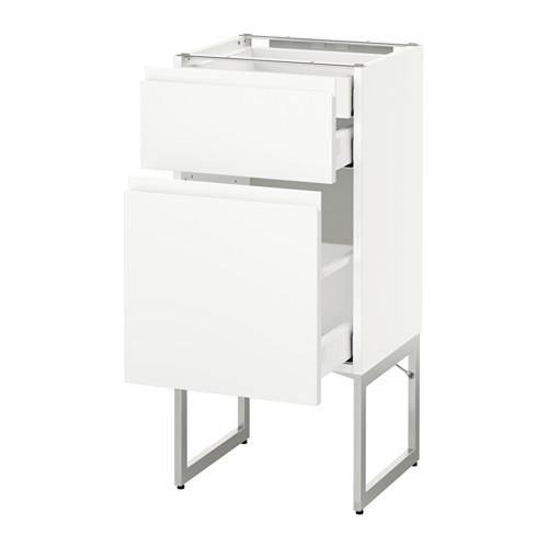 МЕТОД / МАКСИМЕРА Напольн шкаф 2фронт пнл/2низ/1вс ящ - белый, Воксторп белый, 40x37x60 см