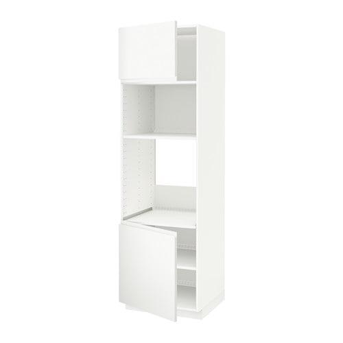 МЕТОД Выс шкаф д/духовки/СВЧ/2 дв/полки - белый, Воксторп матовый белый, 60x60x200 см МЕТОД Выс шкаф д/духовки/СВЧ/2 дв/полки - белый, Воксторп матовый белый, 60x60x200 см