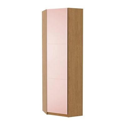 ПАКС Гардероб угловой - Мерокер светло-розовый, под дуб, 73/73x236 см