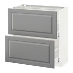 МЕТОД / МАКСИМЕРА Напольный шкаф с 2 ящиками - белый, Будбин серый, 80x37 см МЕТОД / МАКСИМЕРА Напольный шкаф с 2 ящиками - белый, Будбин серый, 80x37 см