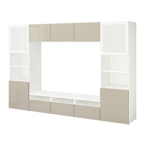 BESTÅ шкаф для ТВ, комбин/стеклян дверцы