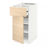 METOD напольн шкаф двр/фр пнл/плк/2низ ящ цвет алюминия