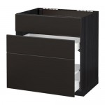 МЕТОД / МАКСИМЕРА Напольн шк п-мойку+3фрнт пнл/2ящ - под дерево черный, Кунгсбакка антрацит, 80x60 см МЕТОД / МАКСИМЕРА Напольн шк п-мойку+3фрнт пнл/2ящ - под дерево черный, Кунгсбакка антрацит, 80x60 см