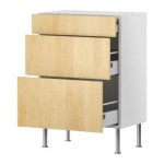 ФАКТУМ Напольный шкаф с 3 ящиками - Нексус березовый шпон, 80x37 см ФАКТУМ Напольный шкаф с 3 ящиками - Нексус березовый шпон, 80x37 см