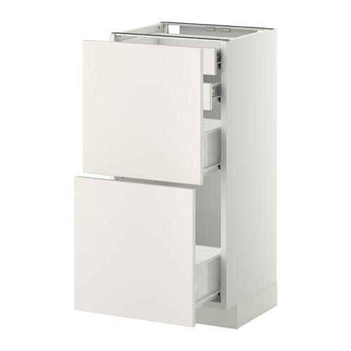 МЕТОД / ФОРВАРА Нплн шк 2фрнт/2низк/2 выс/2срдн ящ - белый, Веддинге белый, 40x37 см