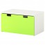 СТУВА Скамья с ящиком - белый/зеленый