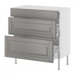 ФАКТУМ Напольный шкаф с 3 ящиками - Лидинго серый, 80x37 см
