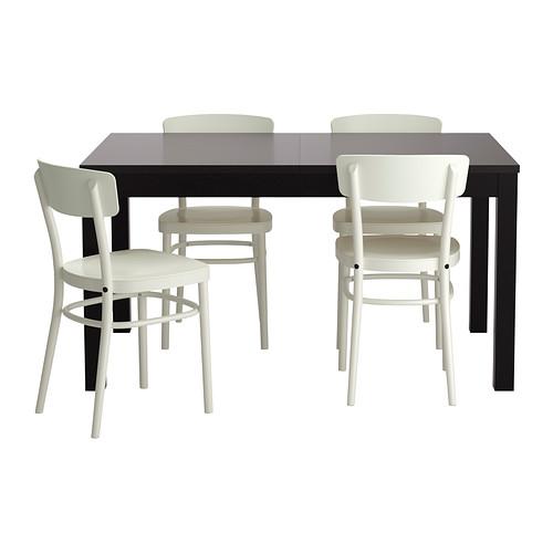 IDOLF/BJURSTA стол и 4 стула черно-коричневый/белый