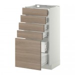 МЕТОД / ФОРВАРА Нплн шк 5фронт/4нзк/2срд ящ - белый, Брокхульт под грецкий орех светло-серый, 40x37 см МЕТОД / ФОРВАРА Нплн шк 5фронт/4нзк/2срд ящ - белый, Брокхульт под грецкий орех светло-серый, 40x37 см