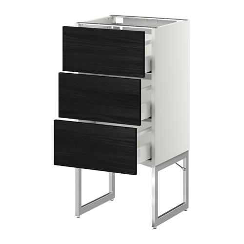 МЕТОД / МАКСИМЕРА Нплн шк 3 фрнт/3 средн ящика - белый, Тингсрид под дерево черный, 40x37x60 см МЕТОД / МАКСИМЕРА Нплн шк 3 фрнт/3 средн ящика - белый, Тингсрид под дерево черный, 40x37x60 см