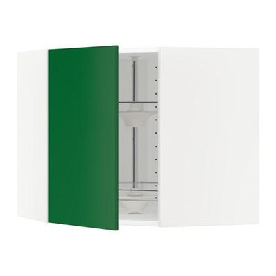 МЕТОД Угл нвсн шкф с вращающ секц - 68x60 см, Флэди зеленый, белый