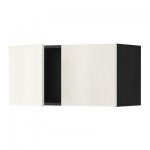 МЕТОД Навесной шкаф с 2 дверями - Росдаль белый ясень, под дерево черный