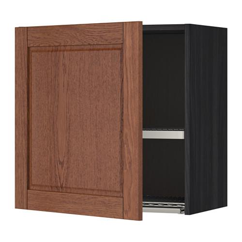 МЕТОД Шкаф навесной с сушкой - под дерево черный, Филипстад коричневый, 60x60 см
