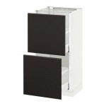 МЕТОД / МАКСИМЕРА Напольный шкаф с 2 ящиками - белый, Кунгсбакка антрацит, 40x37 см МЕТОД / МАКСИМЕРА Напольный шкаф с 2 ящиками - белый, Кунгсбакка антрацит, 40x37 см