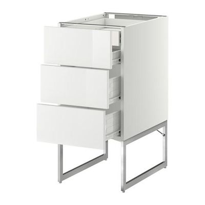 МЕТОД / ФОРВАРА Напольн шкаф 3фронт пнл/2низ/2ср ящ - 40x60x60 см, Рингульт глянцевый белый, белый МЕТОД / ФОРВАРА Напольн шкаф 3фронт пнл/2низ/2ср ящ - 40x60x60 см, Рингульт глянцевый белый, белый