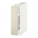 МЕТОД Напол шкаф/выдв внутр элем - белый, Воксторп глянцевый светло-бежевый