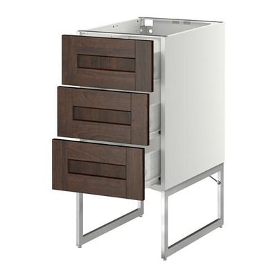 МЕТОД / ФОРВАРА Нплн шк 3 фрнт/3 средн ящика - 40x60x60 см, Эдсерум под дерево коричневый, белый МЕТОД / ФОРВАРА Нплн шк 3 фрнт/3 средн ящика - 40x60x60 см, Эдсерум под дерево коричневый, белый
