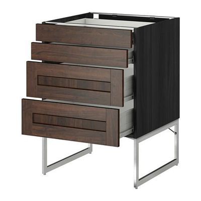 МЕТОД / ФОРВАРА Нплн шк 4 фронт/2 низк/2средн ящ - 60x60x60 см, Эдсерум под дерево коричневый, под дерево черный МЕТОД / ФОРВАРА Нплн шк 4 фронт/2 низк/2средн ящ - 60x60x60 см, Эдсерум под дерево коричневый, под дерево черный