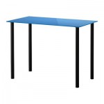 ВИКА ГЛАСХОЛЬМ/ВИКА АДИЛЬС Стол - стекло синий/черный