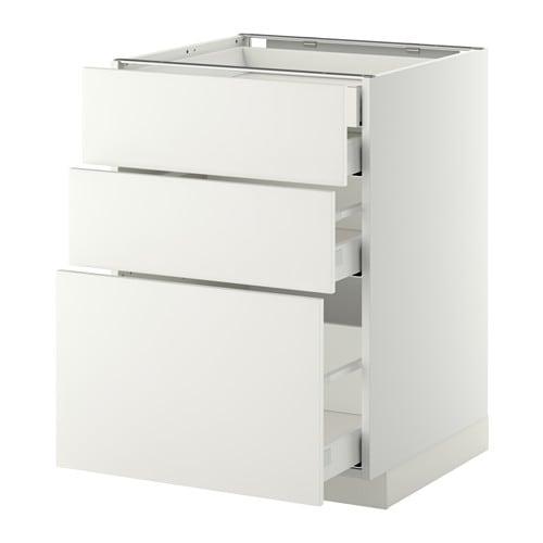 МЕТОД / МАКСИМЕРА Нплн шк 3 фрнт/2нзк/1срд/1вс ящ - белый, Хэггеби белый, 60x60 см МЕТОД / МАКСИМЕРА Нплн шк 3 фрнт/2нзк/1срд/1вс ящ - белый, Хэггеби белый, 60x60 см